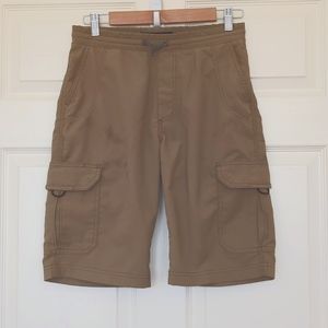 Boys Lee's Long Tan Cargo Shorts With Adjustable Waistband Size 14 Husky